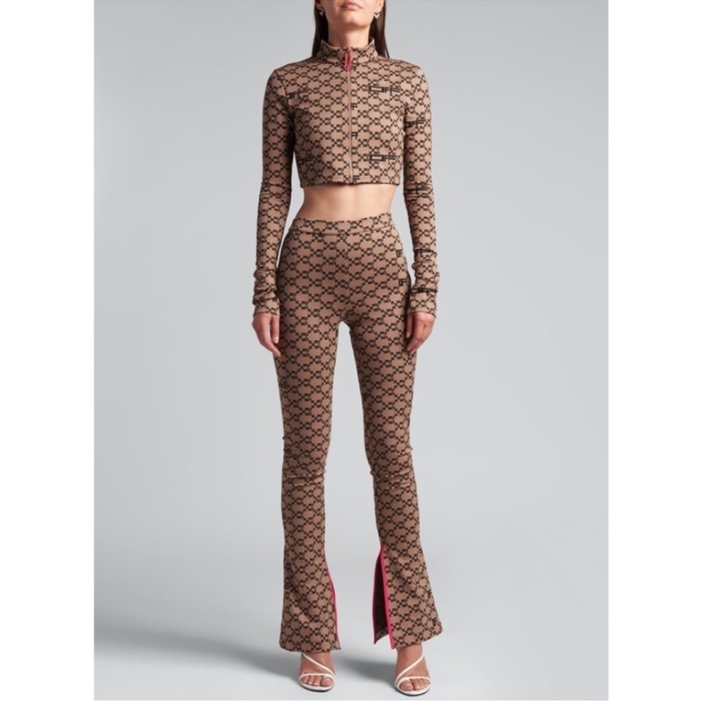 New Off-White Monogram Split Hem Leggings in Brown Size 38 - Picture 3 of 12